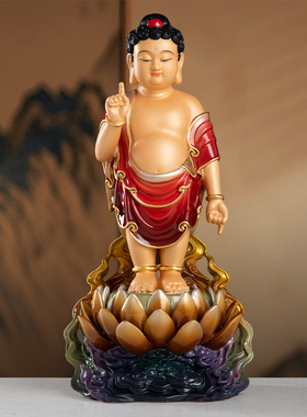 纯铜琉晶彩金尊太子佛浴佛节供奉