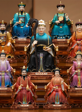 纯铜彩绘四大家族神像家用供奉