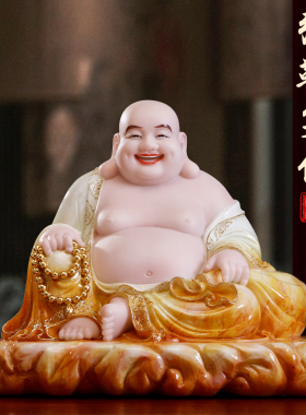 汉白玉弥勒菩萨佛像家里供奉