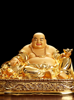 纯铜贴金大肚笑佛弥勒佛像菩萨