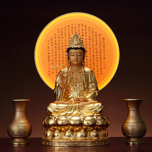 圆形佛像背光画佛背景灯