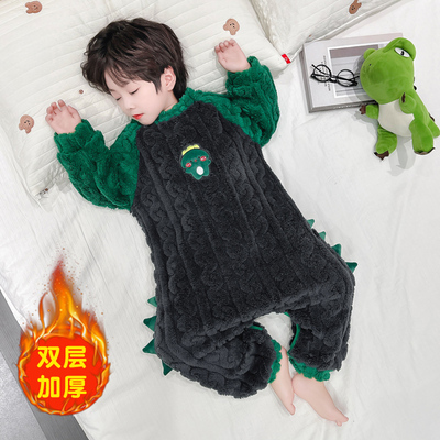 连体睡衣秋冬款防踢加绒加厚睡袋