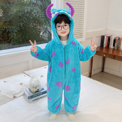 连体睡衣秋冬款加厚三层夹棉睡袋
