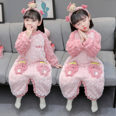 连体睡衣秋冬款法兰绒加绒加厚