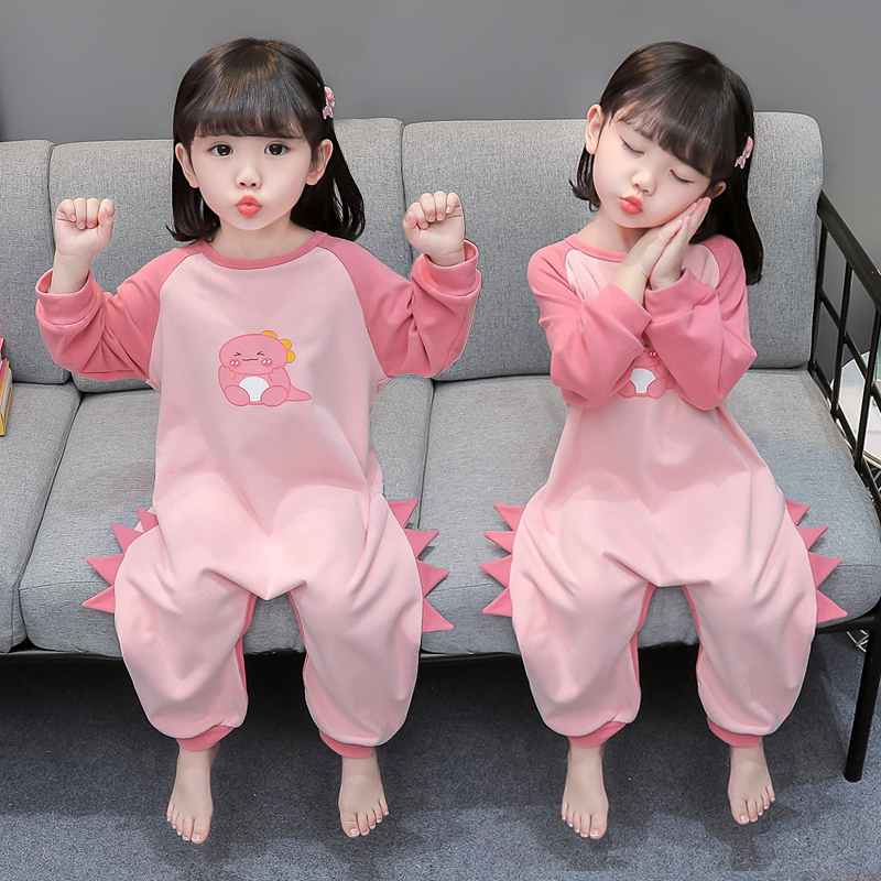 0睡袋婴儿秋冬款1岁女童家居服连体衣3防踢被2宝宝德绒保暖睡衣5