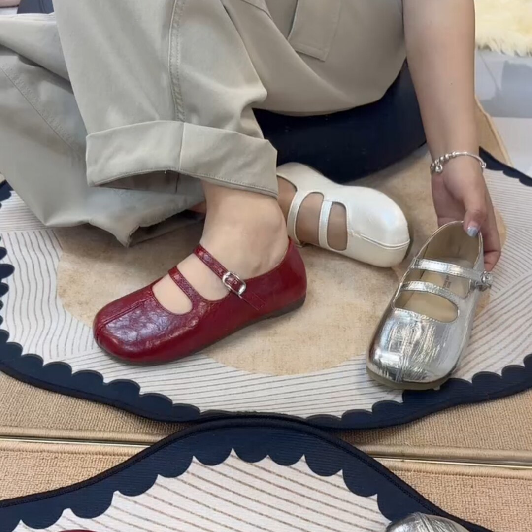 复古假分趾软底玛丽珍鞋女2026夏季新款配裙子芭蕾平底单鞋小皮鞋