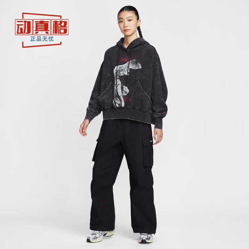 耐克女春季新款运动休闲连帽卫衣