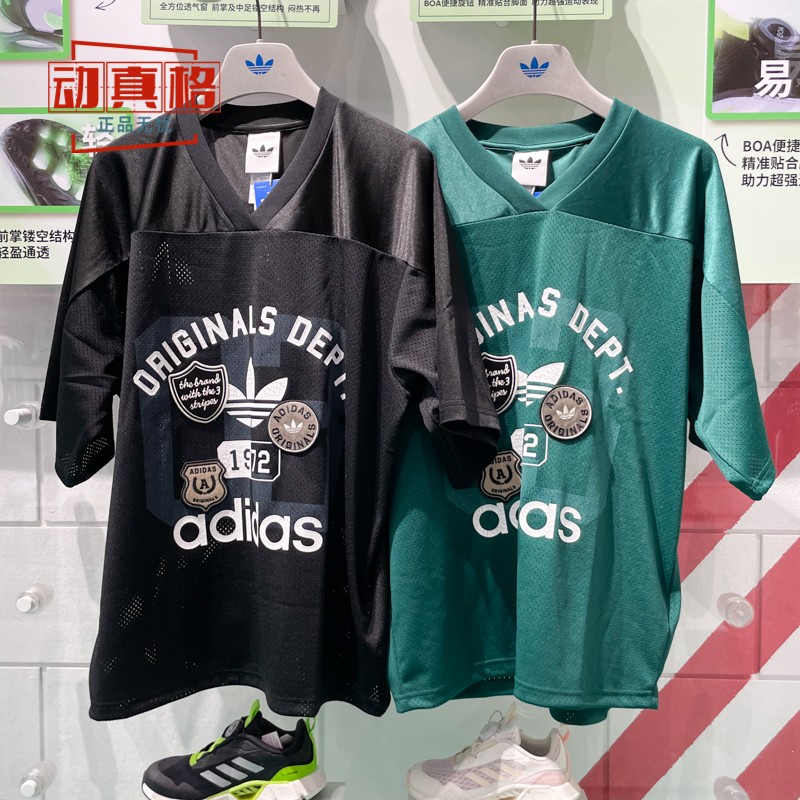 阿迪达斯三叶草男子2025夏新款印花经典运动短袖球衣KD6251 6252图片