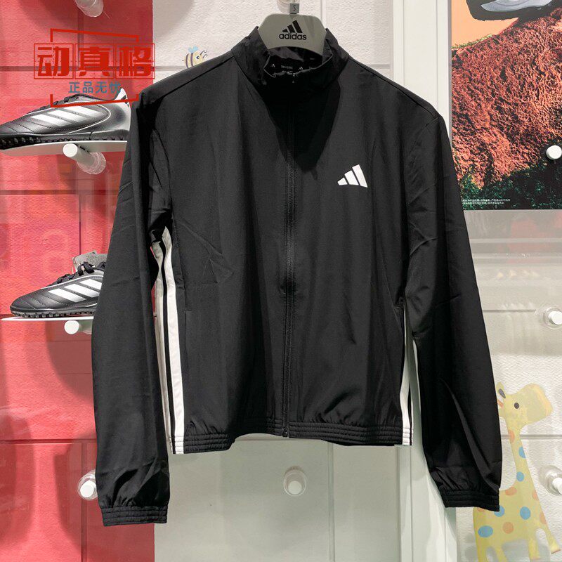 阿迪达斯女装2025春季款综合训练健身运动梭织舒适夹克外套JD6539