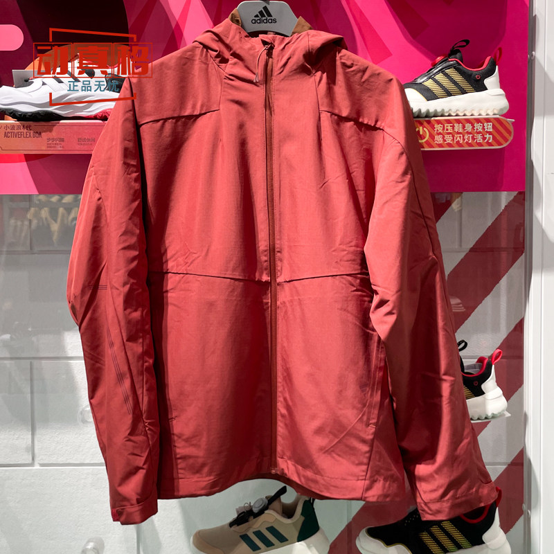 阿迪达斯男装2025春款户外防风水连帽冲锋衣内胆外套 JZ8399 8400