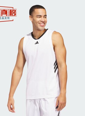 阿迪达斯男装2025夏季新款透气速干休闲篮球服运动背心T恤JN4745