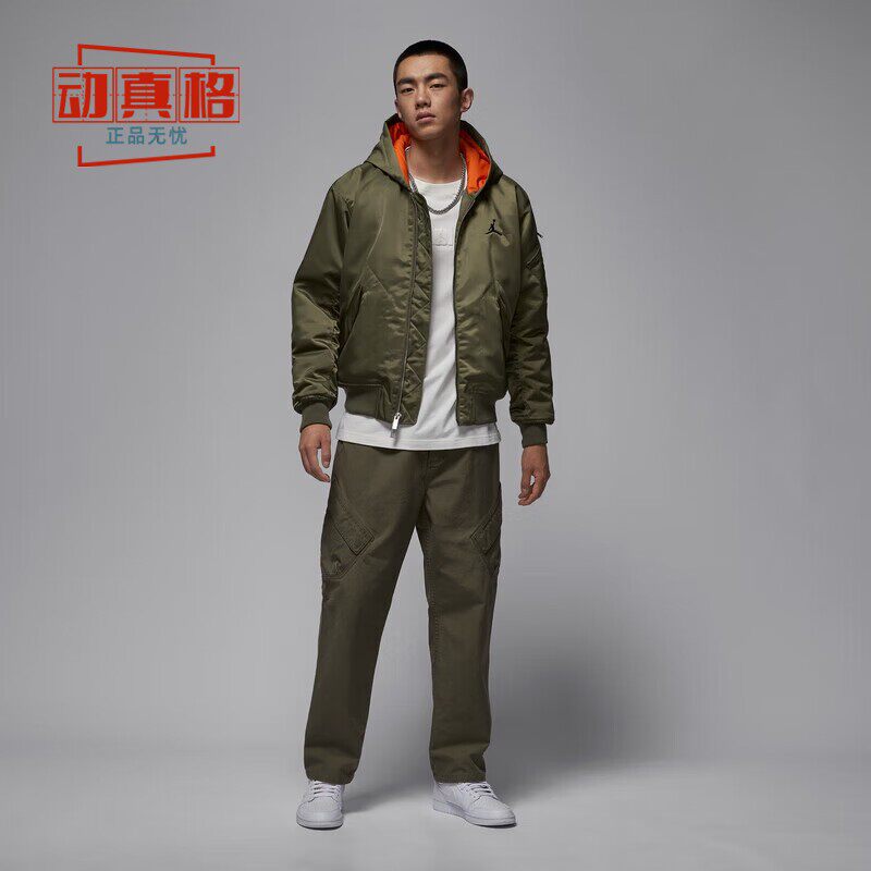 耐克男冬季新款宽松连帽保暖棉服
