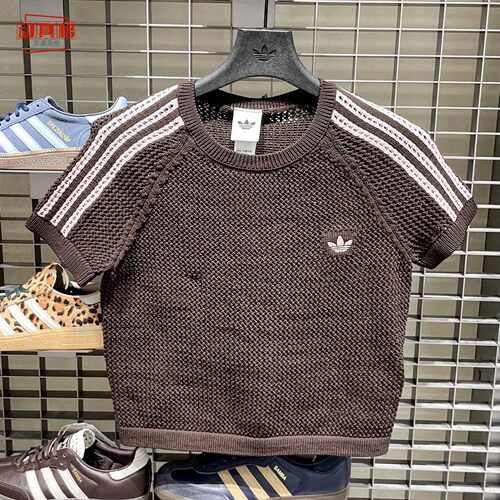 adidas三叶草女镂空透气短袖T恤
