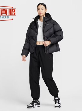 耐克女2025冬新款宽松连帽拒水保暖羽绒服夹克HV5236-010-667-100