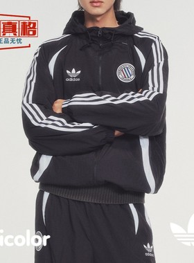 阿迪达斯三叶草男子美式复古休闲宽松连帽夹克外套JL8360 JL8358