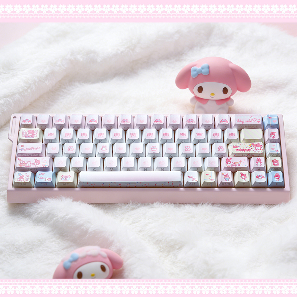 美乐蒂键帽原厂侧刻透光PBT+PC适配磁轴键盘迈从X75V2小蜜蜂68