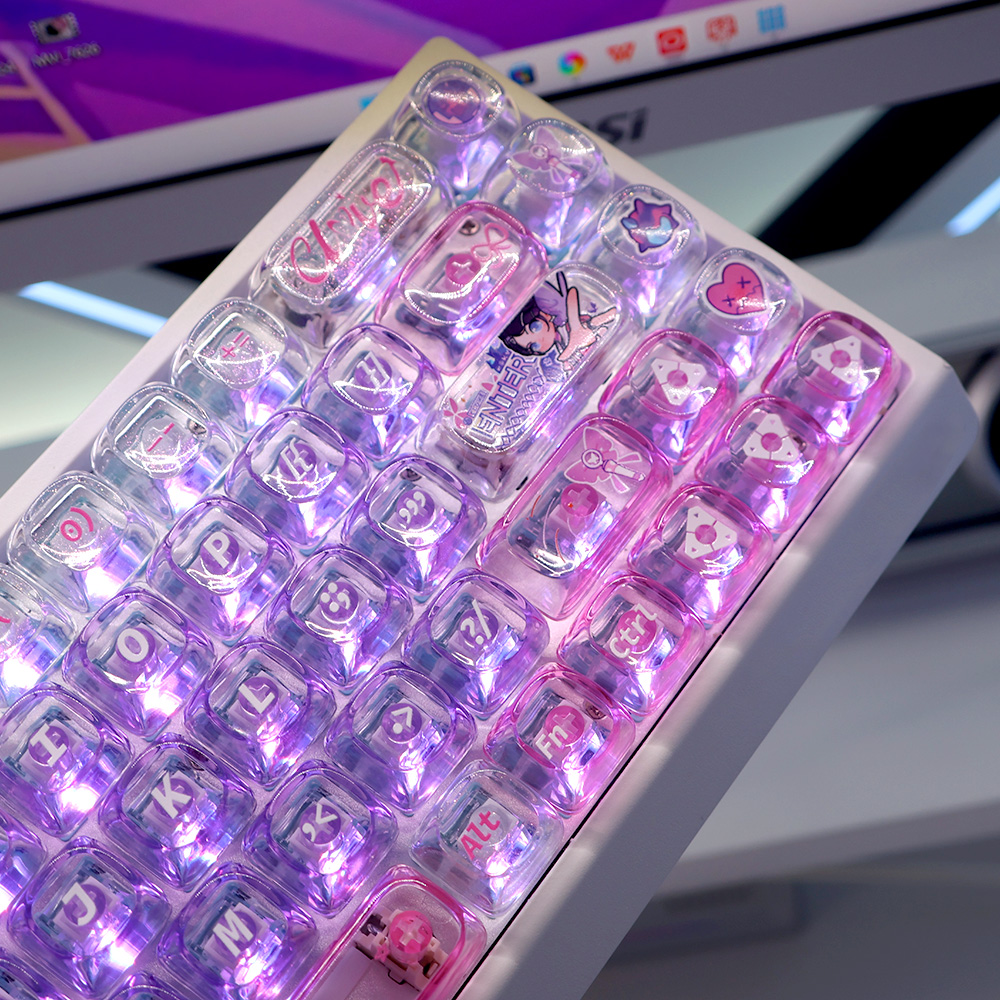 暮蝶2.0主题键帽MOA高度PC透光适配磁轴60/68/87机械键盘made68