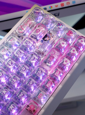 暮蝶2.0主题键帽MOA高度PC透光适配磁轴60/68/87机械键盘made68