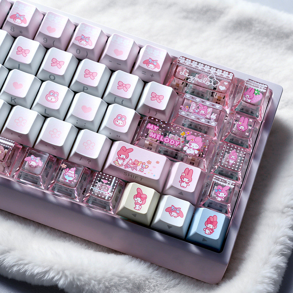 美乐蒂键帽原厂侧刻透光PBT+PC