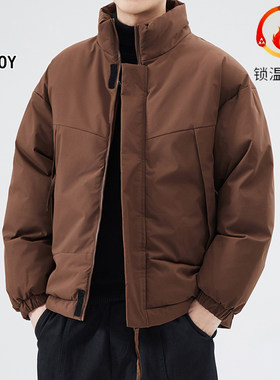 花花公子男士棉衣秋冬新款休闲棉服潮牌百搭面包服保暖棉袄子外套