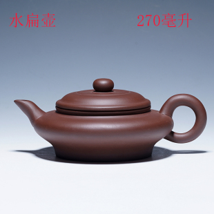 名家原矿家用仿古大茶壶紫泥手工泡茶茶具水扁茶壶 紫砂壶宜兴正品