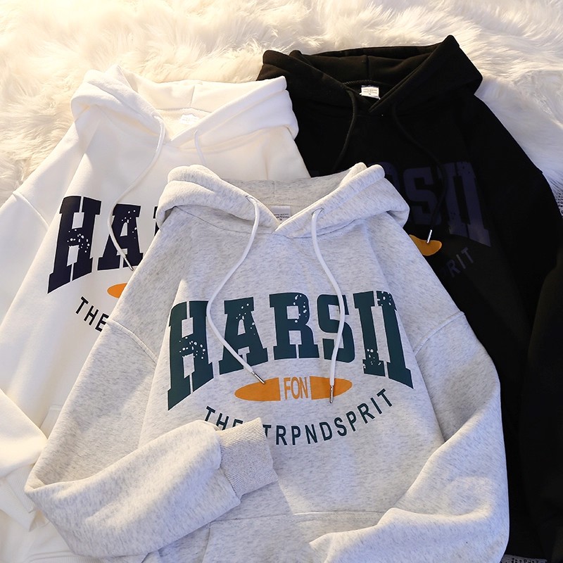 美式韩版宽松大码连帽卫衣