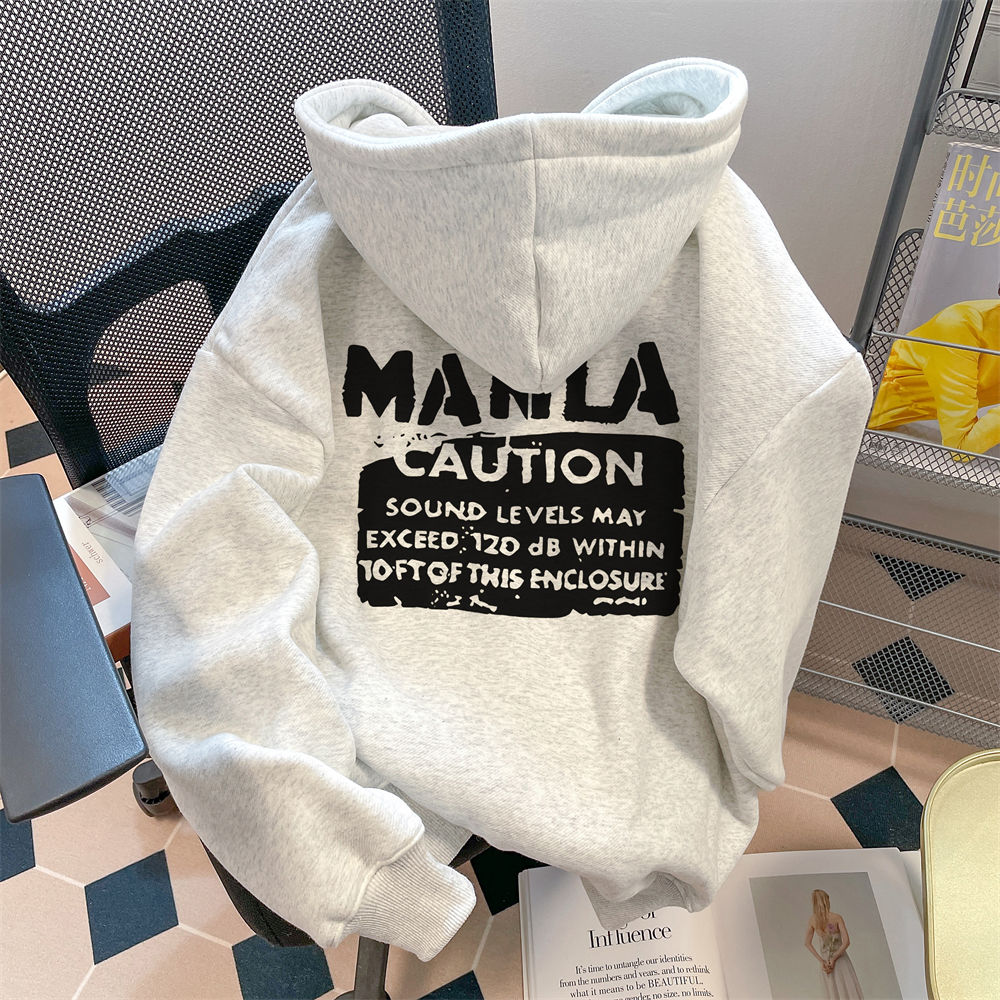 连帽卫衣男女秋冬加绒加厚外套