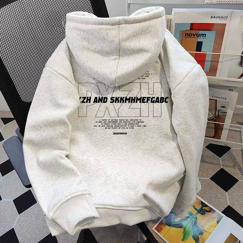 广州十三行~外贸尾货美式港风重磅连帽加绒加厚卫衣男女秋冬外套