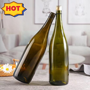 清酒瓶1800ML日式风格玻璃瓶酵素瓶1.8L纯米酒瓶自酿酒瓶带防伪盖