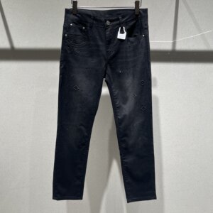 欧货潮牌夏季烫钻牛仔裤修身长裤