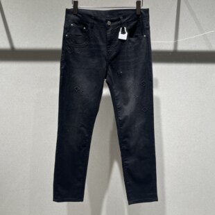 弹力休闲长裤 欧洲站春夏季 潮牌黑灰色时尚 小脚修身 男士 烫钻牛仔裤