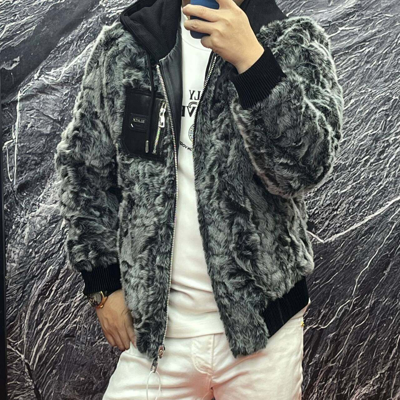 欧货潮牌连帽冬季修身金貂绒外套