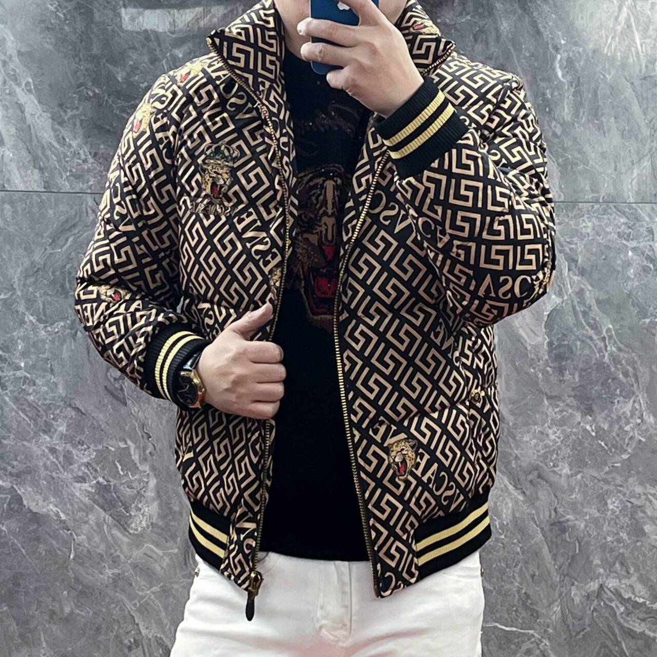 欧货高端冬季男士立领羽绒服修身