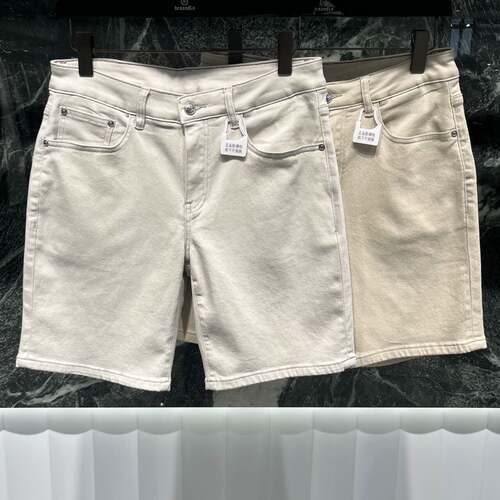 欧货高端夏季男士牛仔短裤薄款