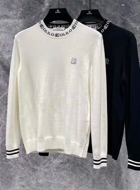 秋冬季男士半高领毛衣欧货高端潮流修身打底针织衫休闲中领羊毛衫