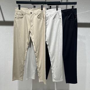 欧货高端夏季男士牛仔裤小脚修身潮牌薄款轻奢纯色百搭休闲长裤子