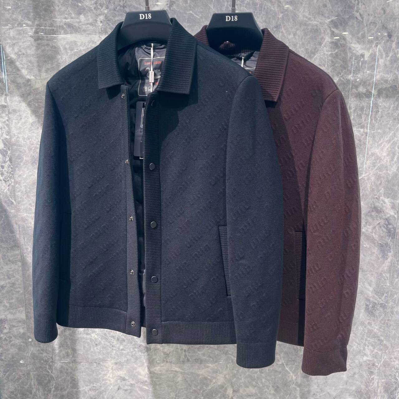 欧货潮牌修身雪尼尔针织羽绒服