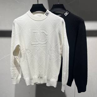 字母羊毛打底针织衫 欧货高端冬季 毛衣潮牌时尚 长袖 休闲线衣厚 男士