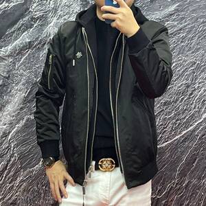 欧货高端秋冬季男士羽绒服连帽潮牌修身时尚茄克休闲帅气保暖外套