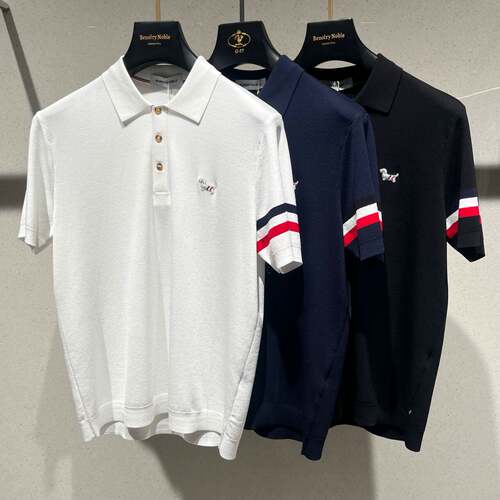 夏季男士冰丝短袖t恤翻领polo衫