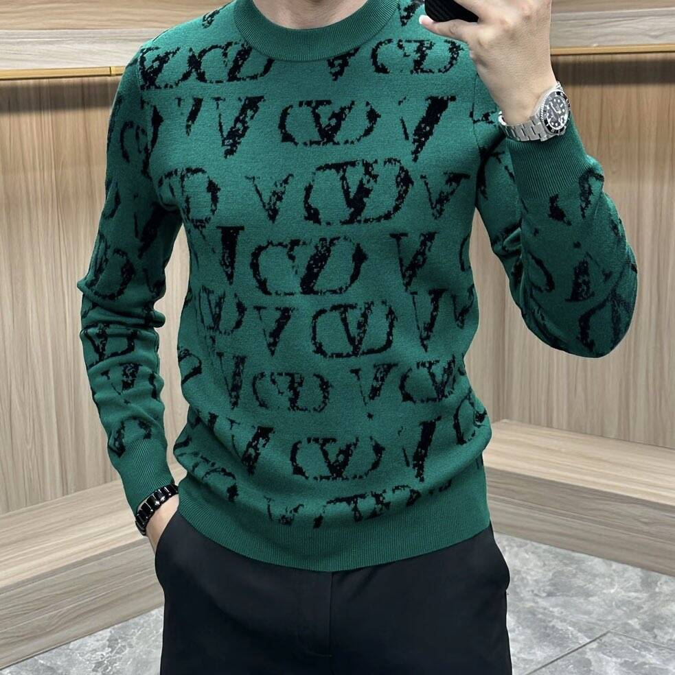 欧货高端冬季男士长袖毛衣修身