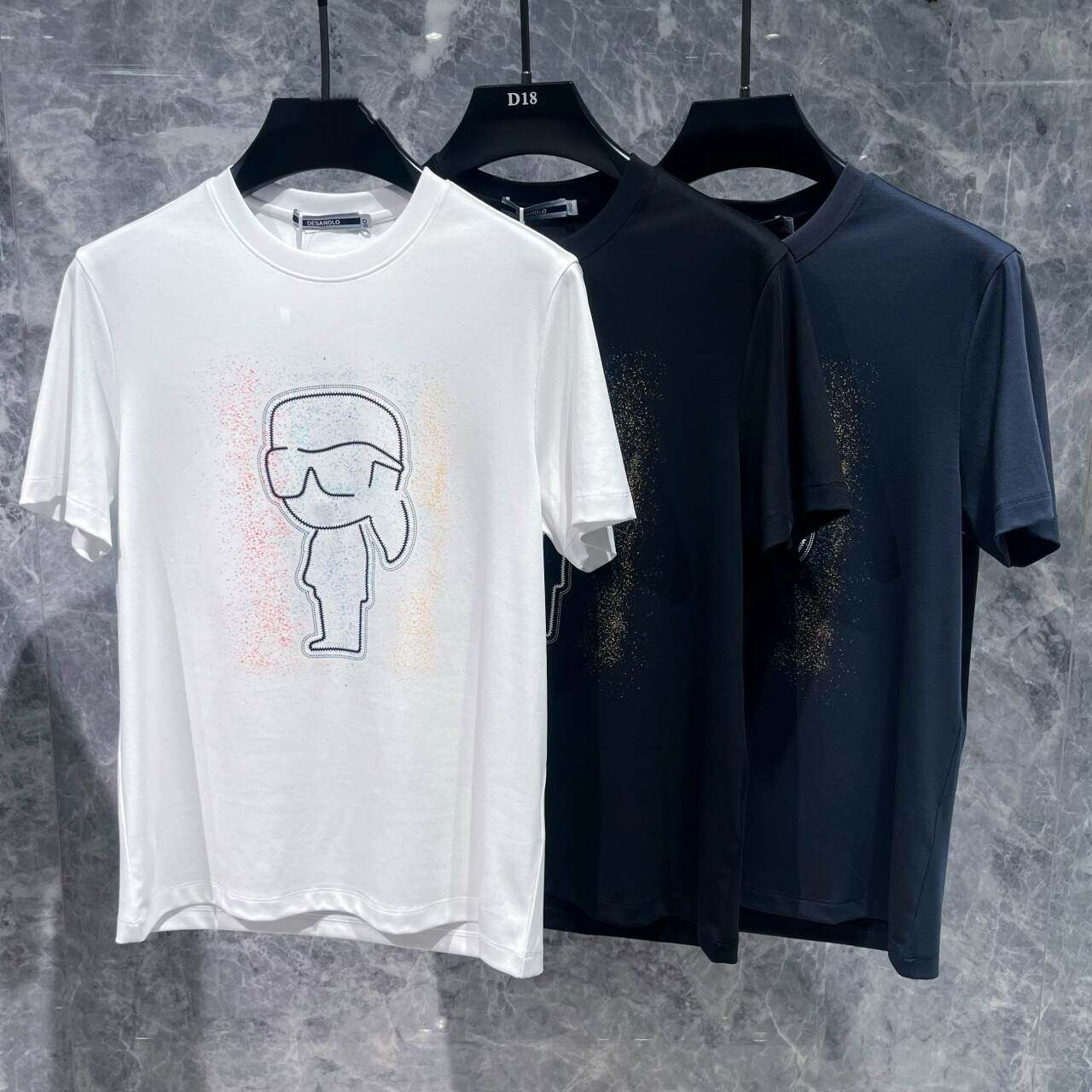 欧洲站夏季男士短袖t恤莫代尔潮牌时尚修身小老头半袖打底衫休闲T