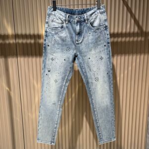 欧洲站夏季新款男士烫钻牛仔裤小脚修身潮牌时尚薄款弹力休闲长裤