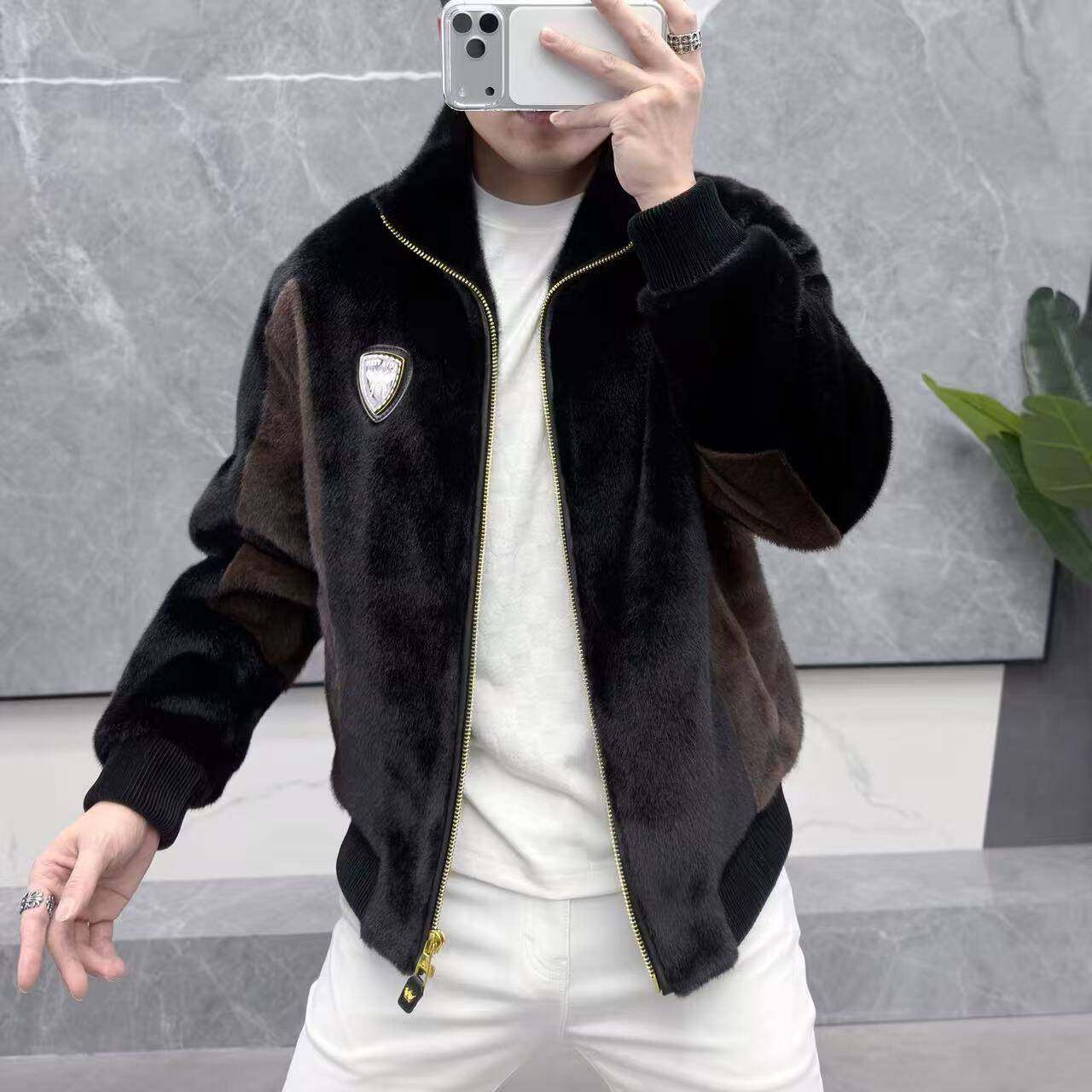 欧货高端冬季男士金貂绒保暖外套