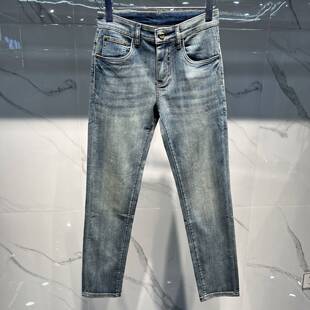 刺绣小蜜蜂弹力休闲长裤 欧洲站夏季 薄 潮流时尚 小脚修身 男士 牛仔裤