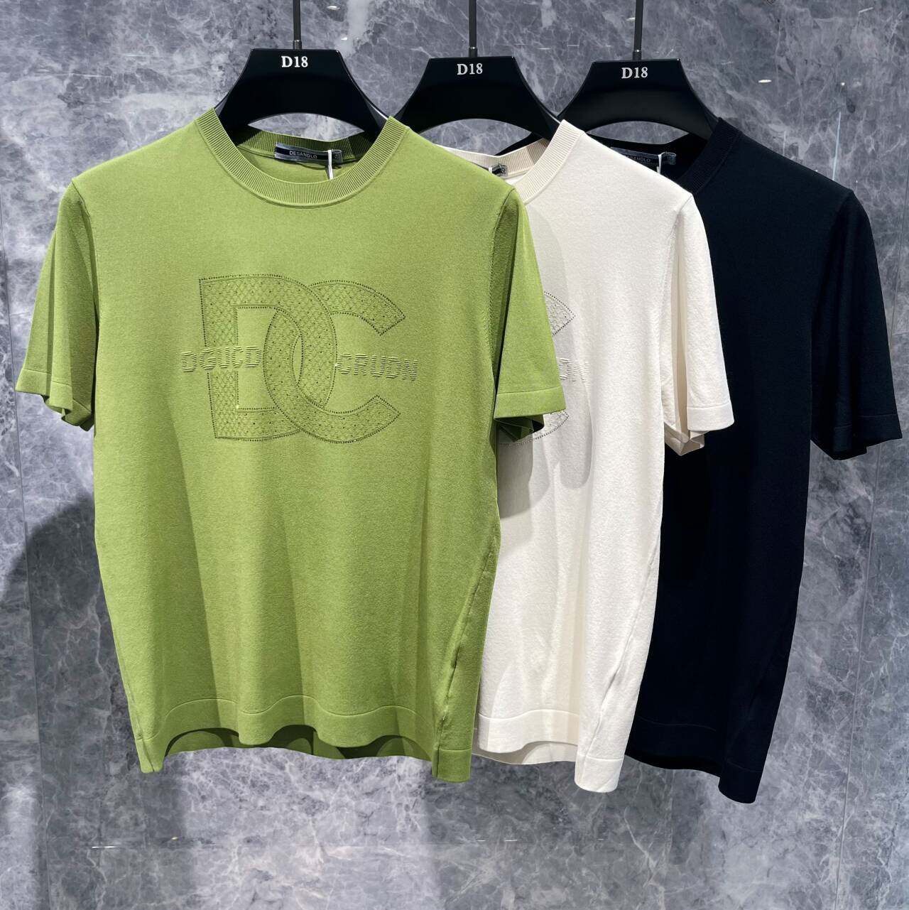 欧货高端夏季男士冰丝短袖t恤潮流时尚字母半袖薄款打底衫休闲凉T