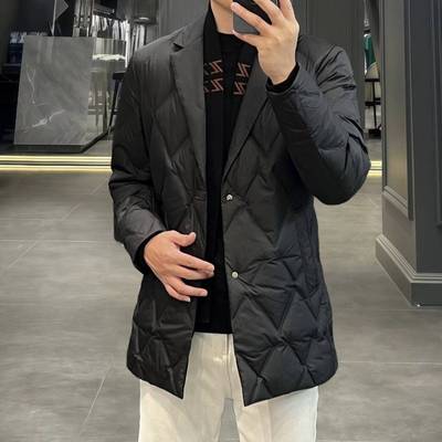 欧货高端秋冬季男士羽绒服中长款