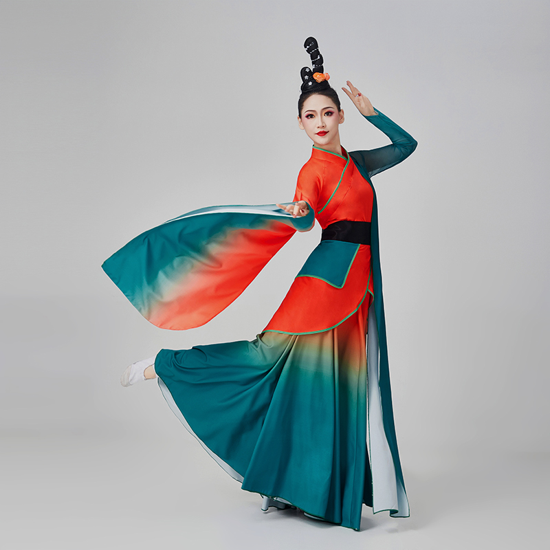 新款古典舞蹈橘颂同款舞台服装汉唐古装飘逸广袖中国风演出服成人