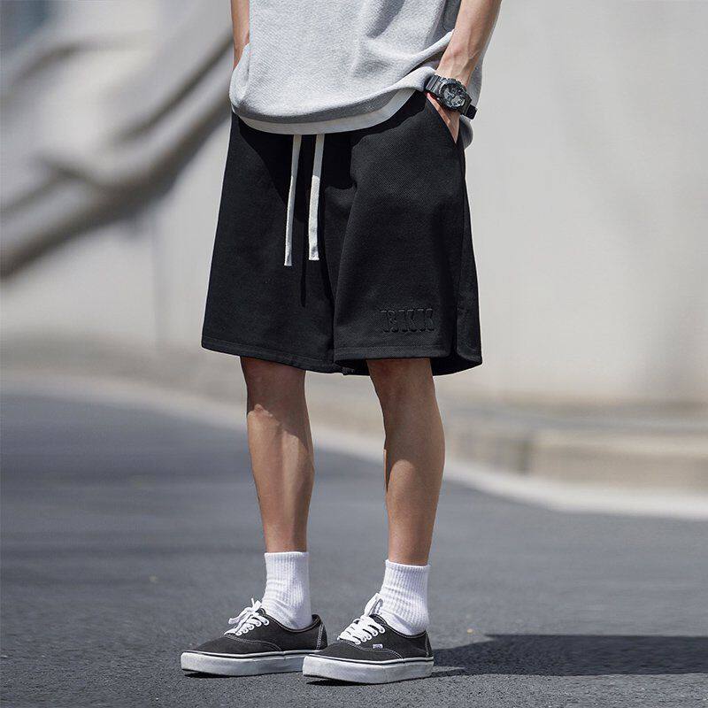 美式大码加肥加大5分短裤男子夏季宽松休闲透气运动外穿五分中裤