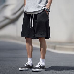 美式大码加肥加大5分短裤男子夏季宽松休闲透气运动外穿五分中裤